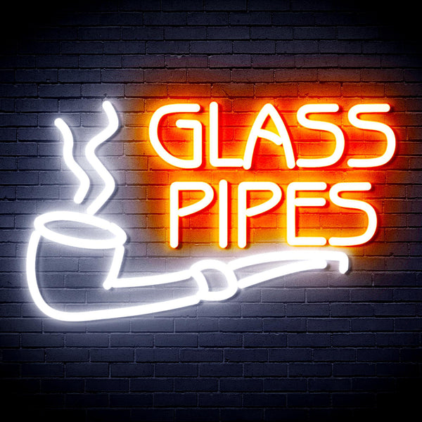 ADVPRO Glass Pipes Ultra-Bright LED Neon Sign fnu0329 - White & Orange