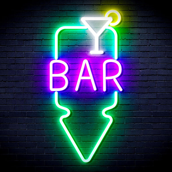 ADVPRO Bar and Down Arrow Ultra-Bright LED Neon Sign fnu0330 - Multi-Color 2