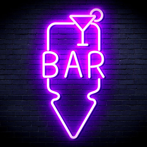 ADVPRO Bar and Down Arrow Ultra-Bright LED Neon Sign fnu0330 - Purple