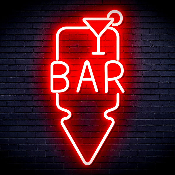 ADVPRO Bar and Down Arrow Ultra-Bright LED Neon Sign fnu0330 - Red