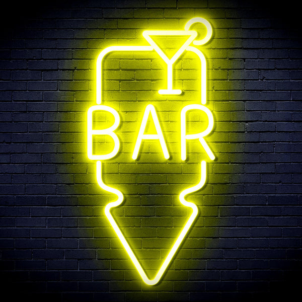 ADVPRO Bar and Down Arrow Ultra-Bright LED Neon Sign fnu0330 - Yellow