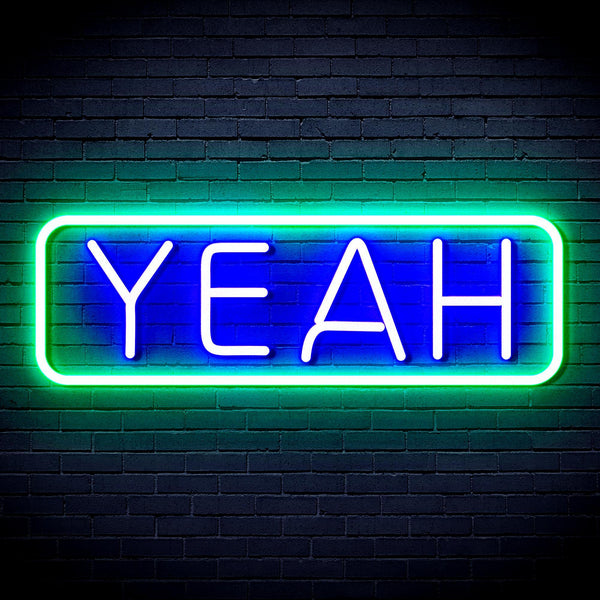 ADVPRO Yeah Ultra-Bright LED Neon Sign fnu0334 - Green & Blue