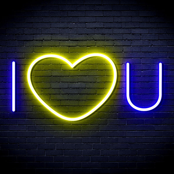 ADVPRO I Love You Ultra-Bright LED Neon Sign fnu0336 - Blue & Yellow