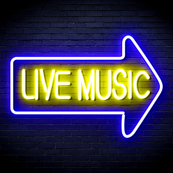 ADVPRO Live Music Ultra-Bright LED Neon Sign fnu0337 - Blue & Yellow