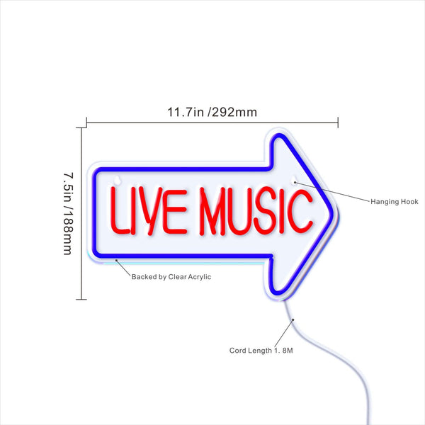 ADVPRO Live Music Ultra-Bright LED Neon Sign fnu0337 - Size