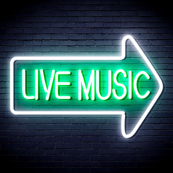 ADVPRO Live Music Ultra-Bright LED Neon Sign fnu0337 - White & Green