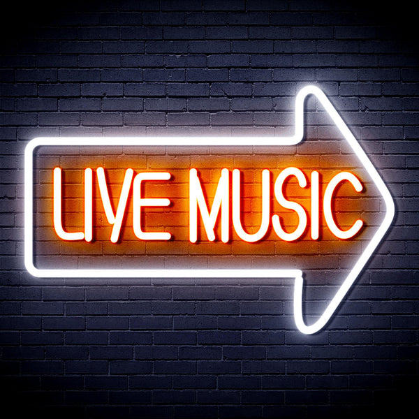 ADVPRO Live Music Ultra-Bright LED Neon Sign fnu0337 - White & Orange