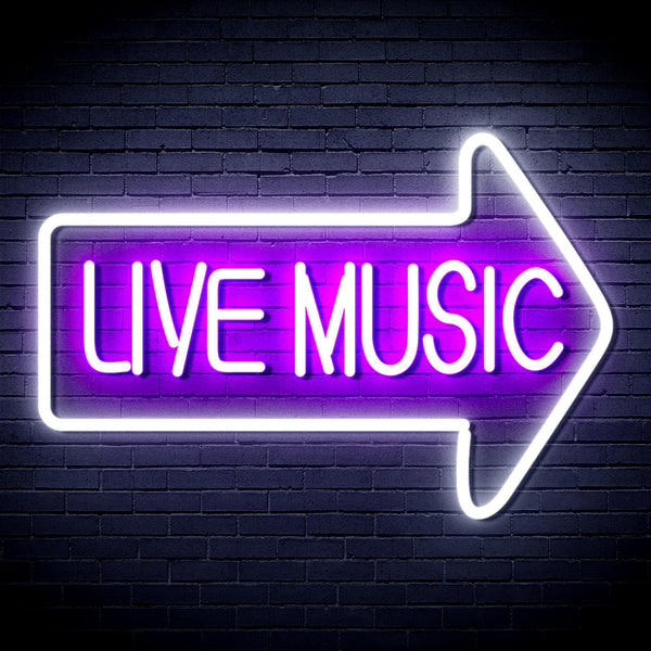ADVPRO Live Music Ultra-Bright LED Neon Sign fnu0337 - White & Purple