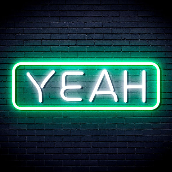 ADVPRO Yeah Ultra-Bright LED Neon Sign fnu0339 - White & Green