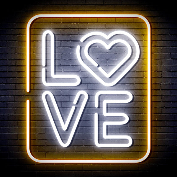 ADVPRO Love Ultra-Bright LED Neon Sign fnu0343 - White & Golden Yellow