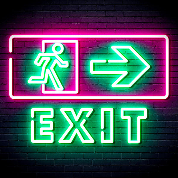 ADVPRO Exit Sign Ultra-Bright LED Neon Sign fnu0344 - Green & Pink