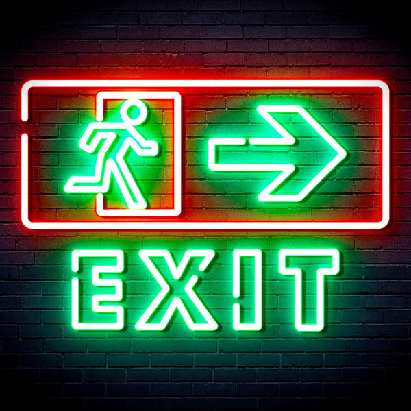 ADVPRO Exit Sign Ultra-Bright LED Neon Sign fnu0344 - Green & Red