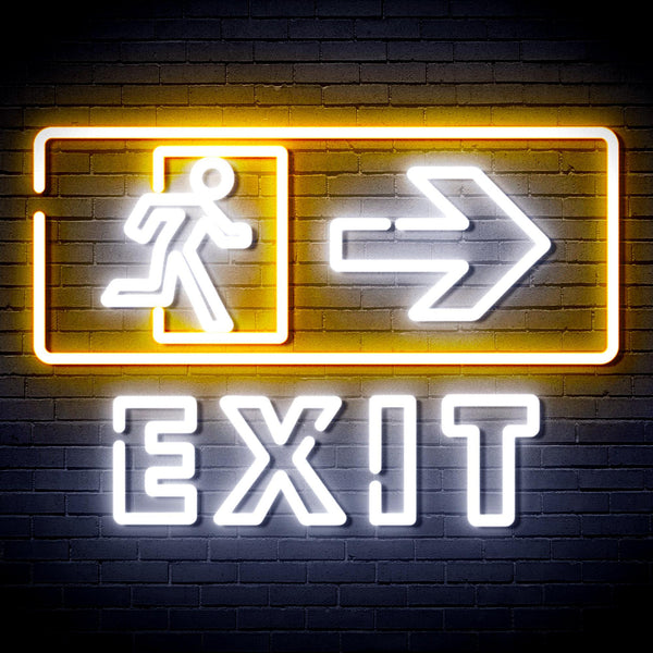 ADVPRO Exit Sign Ultra-Bright LED Neon Sign fnu0344 - White & Golden Yellow