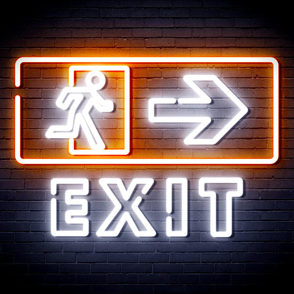 ADVPRO Exit Sign Ultra-Bright LED Neon Sign fnu0344 - White & Orange
