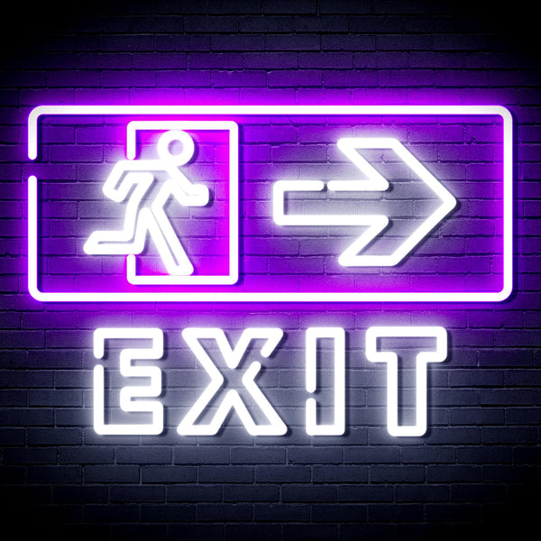 ADVPRO Exit Sign Ultra-Bright LED Neon Sign fnu0344 - White & Purple