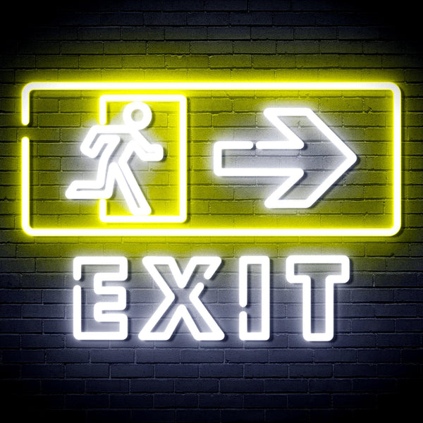 ADVPRO Exit Sign Ultra-Bright LED Neon Sign fnu0344 - White & Yellow
