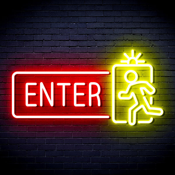 ADVPRO Enter Sign Ultra-Bright LED Neon Sign fnu0345 - Red & Yellow