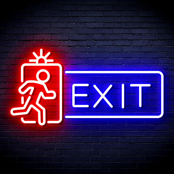 ADVPRO Exit Sign Ultra-Bright LED Neon Sign fnu0346 - Blue & Red