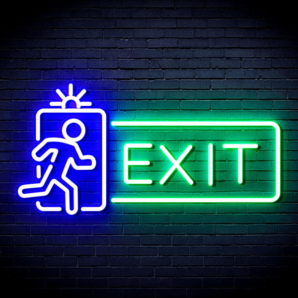 ADVPRO Exit Sign Ultra-Bright LED Neon Sign fnu0346 - Green & Blue