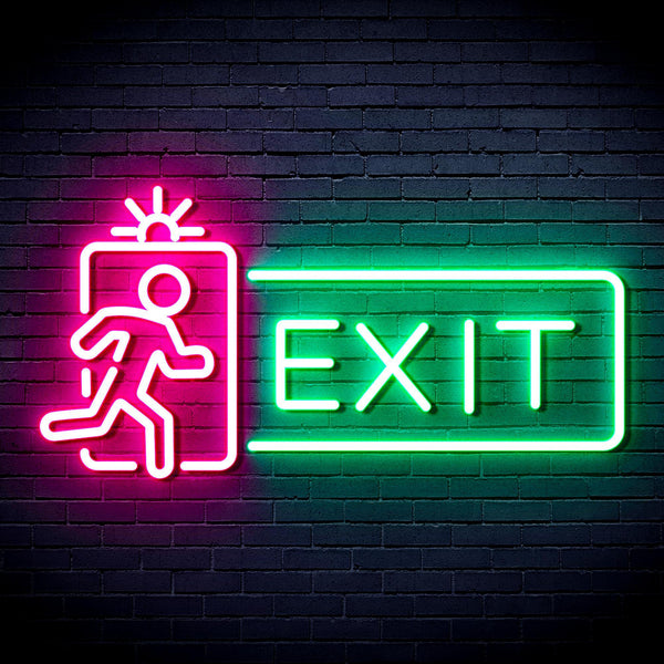 ADVPRO Exit Sign Ultra-Bright LED Neon Sign fnu0346 - Green & Pink