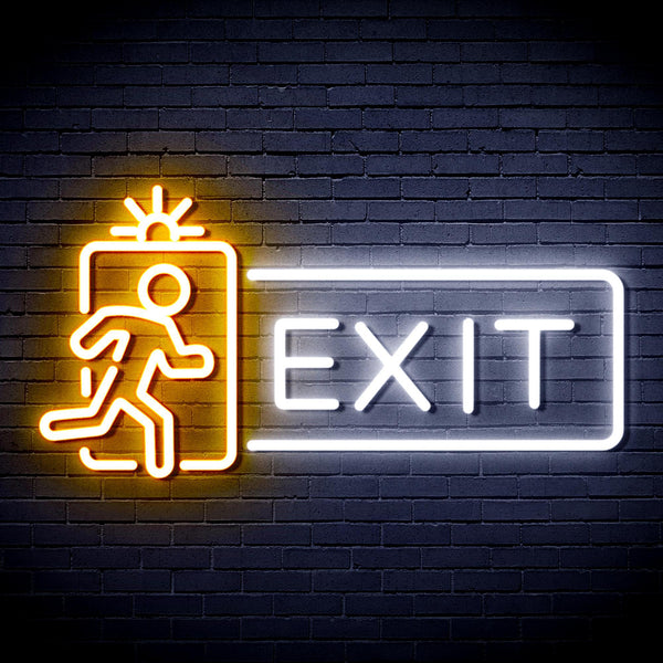 ADVPRO Exit Sign Ultra-Bright LED Neon Sign fnu0346 - White & Golden Yellow