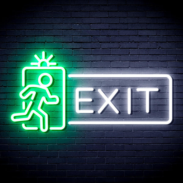 ADVPRO Exit Sign Ultra-Bright LED Neon Sign fnu0346 - White & Green