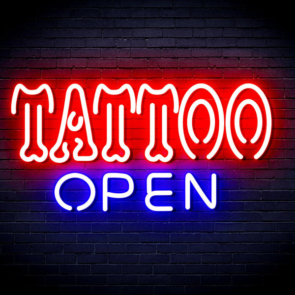 ADVPRO Tattoo Open Ultra-Bright LED Neon Sign fnu0347 - Blue & Red