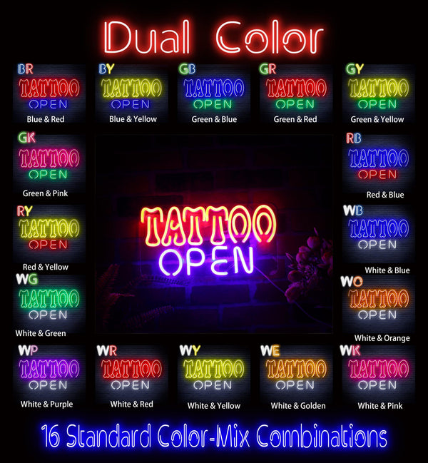 ADVPRO Tattoo Open Ultra-Bright LED Neon Sign fnu0347 - Dual-Color