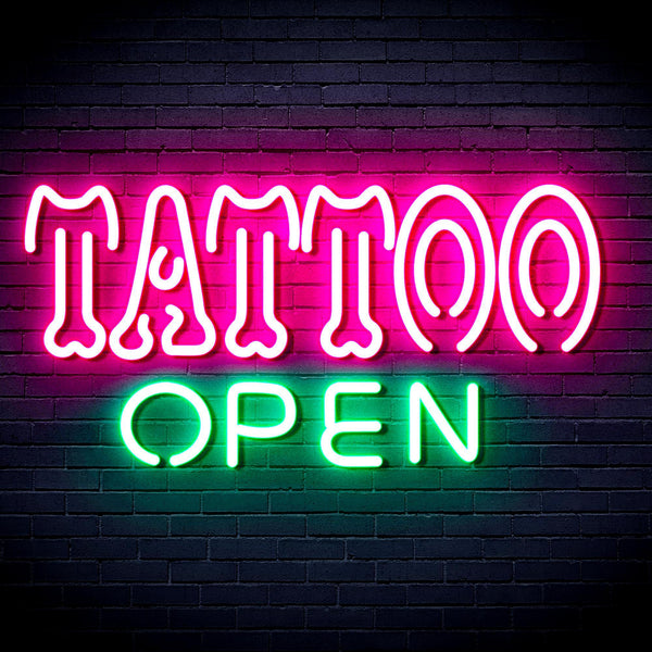 ADVPRO Tattoo Open Ultra-Bright LED Neon Sign fnu0347 - Green & Pink
