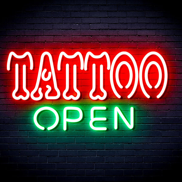 ADVPRO Tattoo Open Ultra-Bright LED Neon Sign fnu0347 - Green & Red