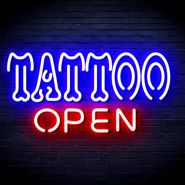 ADVPRO Tattoo Open Ultra-Bright LED Neon Sign fnu0347 - Red & Blue