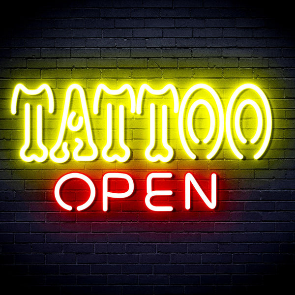 ADVPRO Tattoo Open Ultra-Bright LED Neon Sign fnu0347 - Red & Yellow