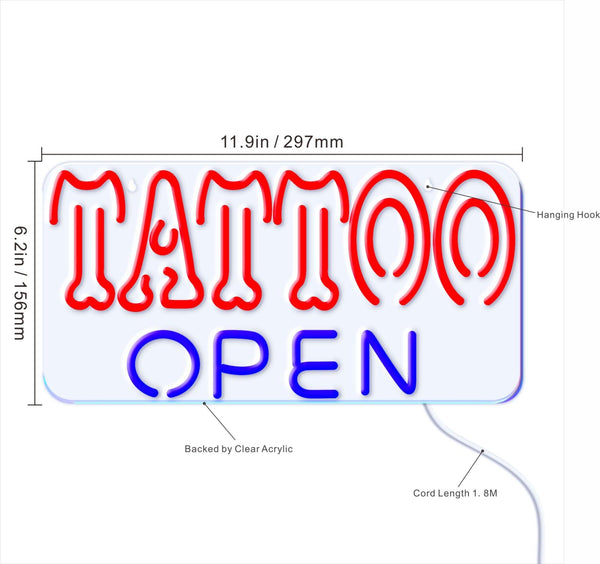 ADVPRO Tattoo Open Ultra-Bright LED Neon Sign fnu0347 - Size