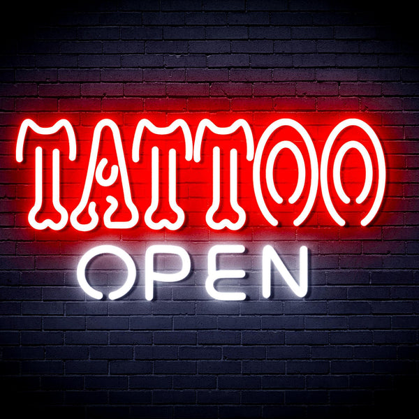 ADVPRO Tattoo Open Ultra-Bright LED Neon Sign fnu0347 - White & Red