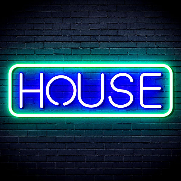 ADVPRO House Sign Ultra-Bright LED Neon Sign fnu0348 - Green & Blue