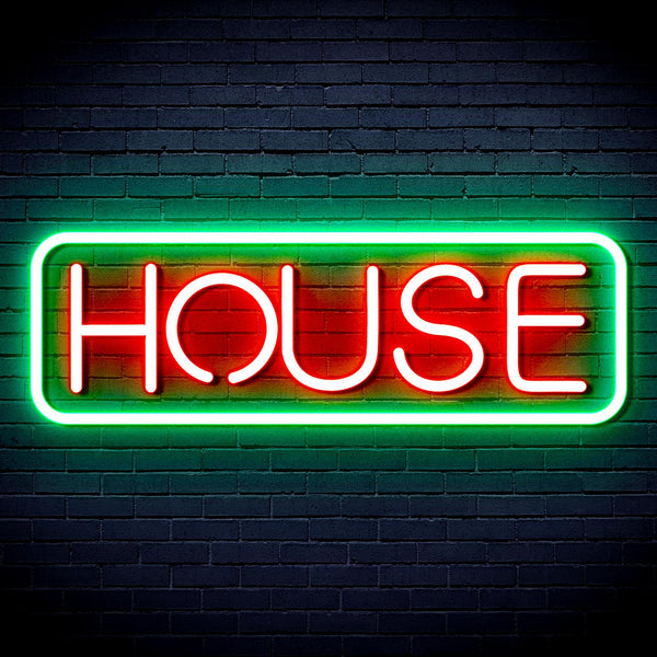 ADVPRO House Sign Ultra-Bright LED Neon Sign fnu0348 - Green & Red