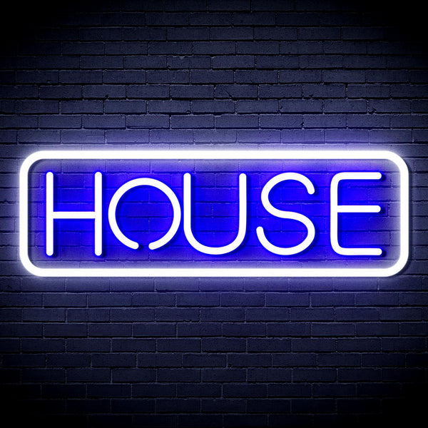 ADVPRO House Sign Ultra-Bright LED Neon Sign fnu0348 - White & Blue