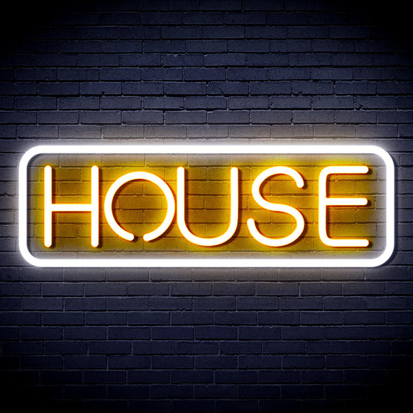 ADVPRO House Sign Ultra-Bright LED Neon Sign fnu0348 - White & Golden Yellow