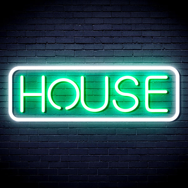 ADVPRO House Sign Ultra-Bright LED Neon Sign fnu0348 - White & Green