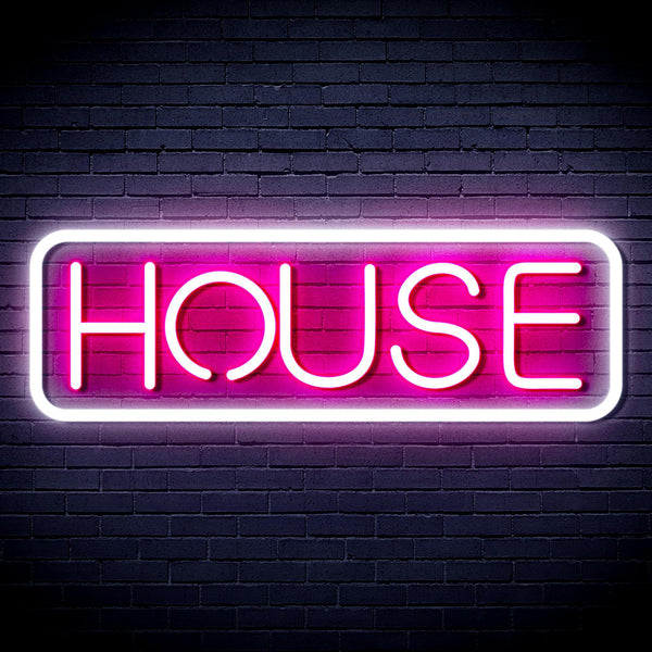 ADVPRO House Sign Ultra-Bright LED Neon Sign fnu0348 - White & Pink