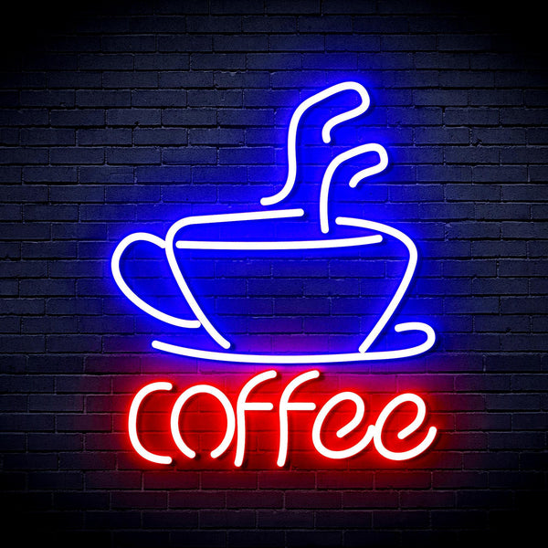 ADVPRO Coffee Cup Ultra-Bright LED Neon Sign fnu0352 - Blue & Red