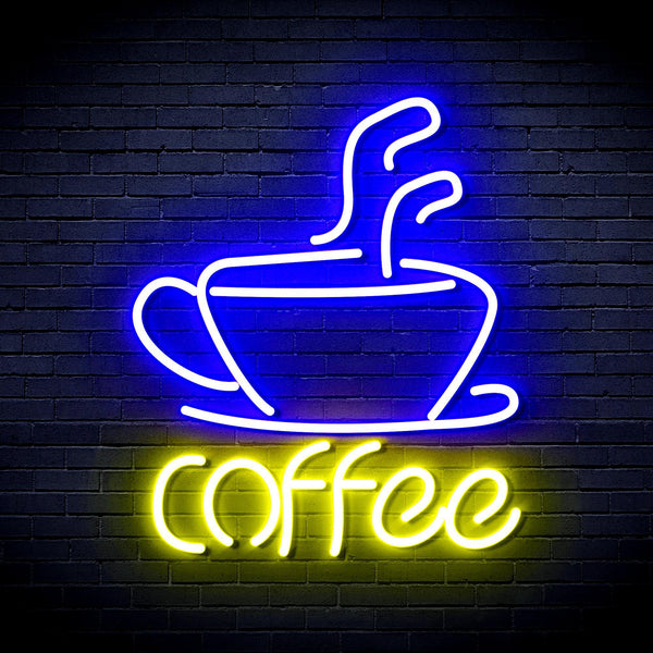 ADVPRO Coffee Cup Ultra-Bright LED Neon Sign fnu0352 - Blue & Yellow