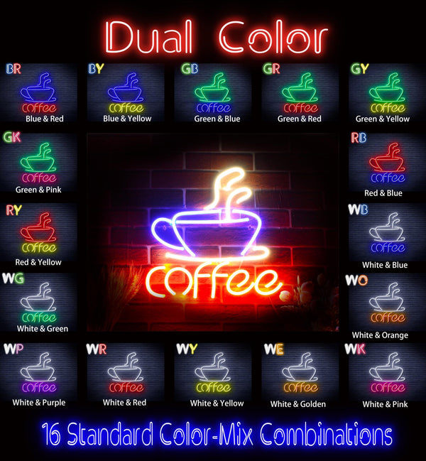 ADVPRO Coffee Cup Ultra-Bright LED Neon Sign fnu0352 - Dual-Color