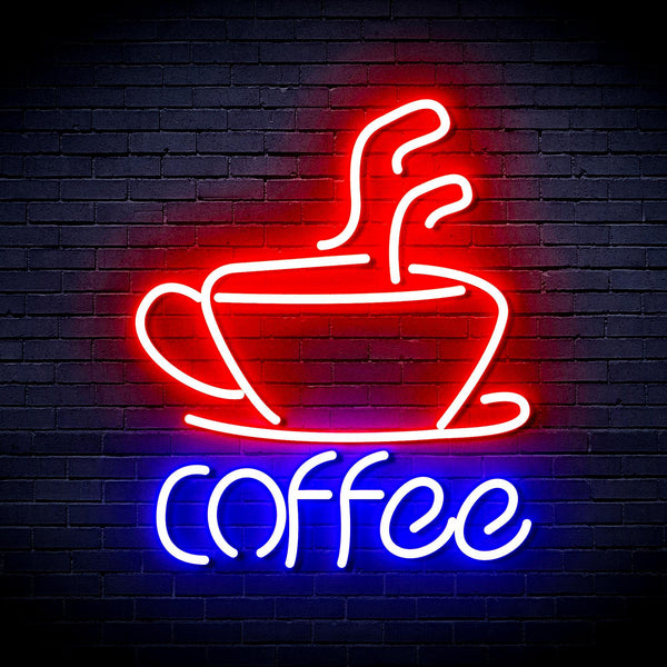 ADVPRO Coffee Cup Ultra-Bright LED Neon Sign fnu0352 - Red & Blue