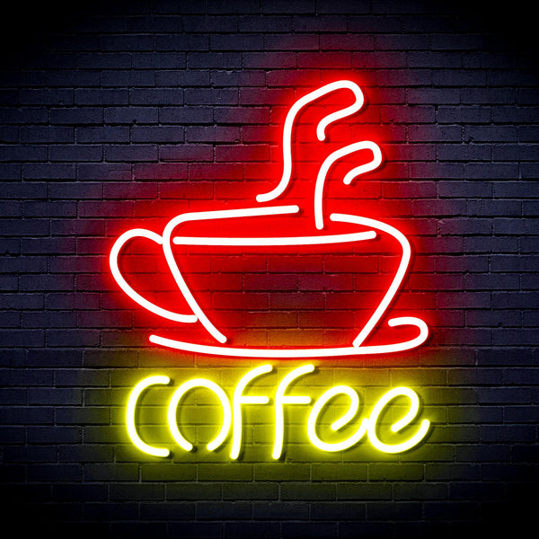 ADVPRO Coffee Cup Ultra-Bright LED Neon Sign fnu0352 - Red & Yellow