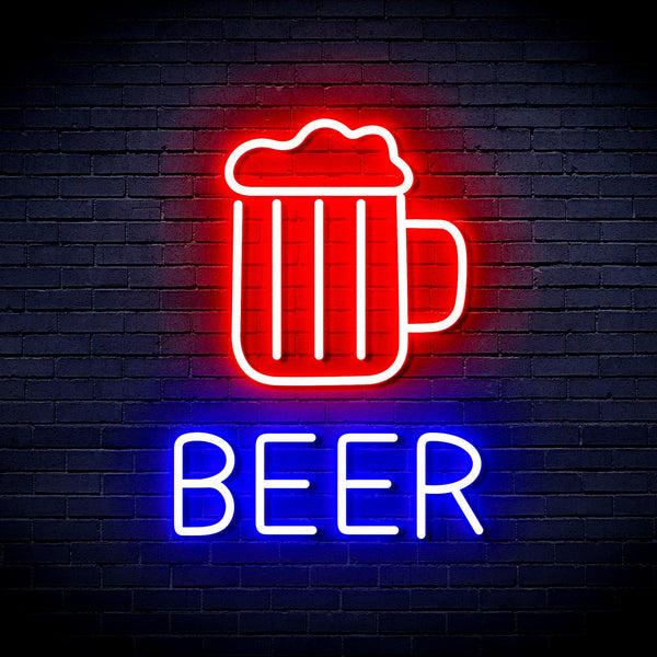 ADVPRO Beer Mug Ultra-Bright LED Neon Sign fnu0354 - Blue & Red