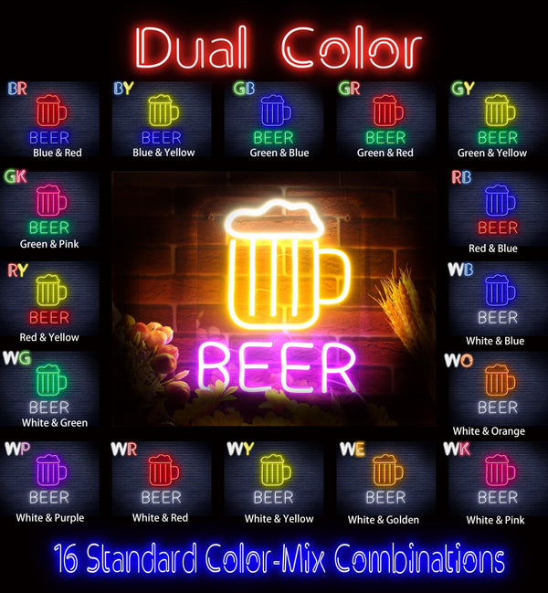 ADVPRO Beer Mug Ultra-Bright LED Neon Sign fnu0354 - Dual-Color