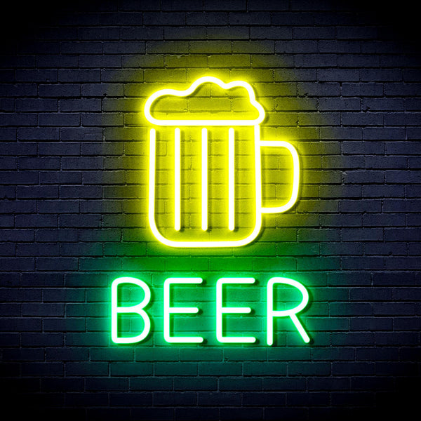 ADVPRO Beer Mug Ultra-Bright LED Neon Sign fnu0354 - Green & Yellow