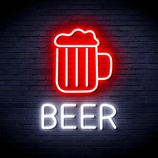 ADVPRO Beer Mug Ultra-Bright LED Neon Sign fnu0354 - White & Red