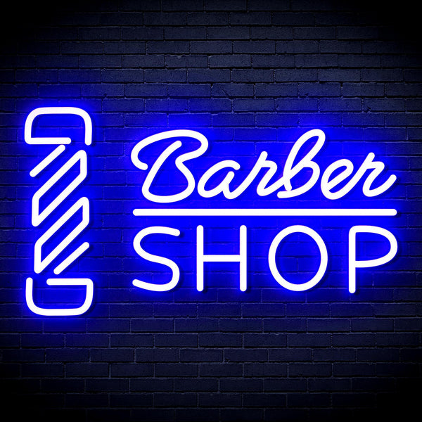 ADVPRO Barber Shop with Barber Pole Ultra-Bright LED Neon Sign fnu0355 - Blue
